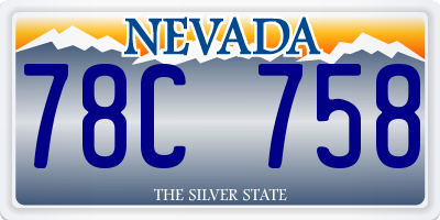NV license plate 78C758