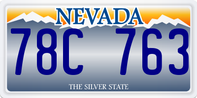 NV license plate 78C763