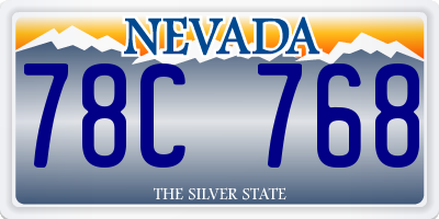 NV license plate 78C768