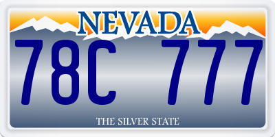 NV license plate 78C777