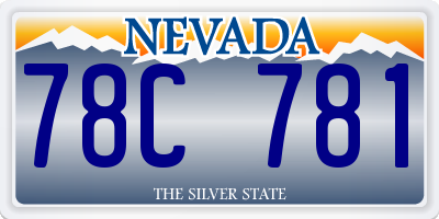 NV license plate 78C781