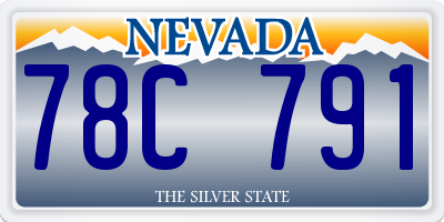 NV license plate 78C791