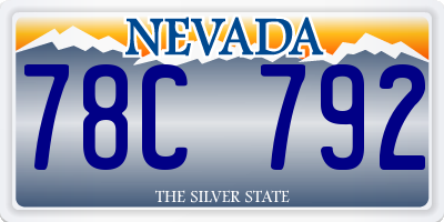 NV license plate 78C792