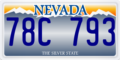 NV license plate 78C793