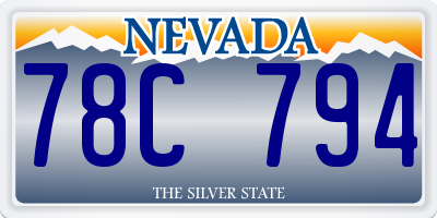 NV license plate 78C794