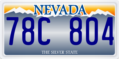 NV license plate 78C804