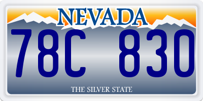 NV license plate 78C830