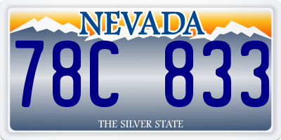 NV license plate 78C833