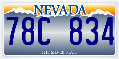 NV license plate 78C834