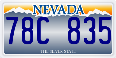 NV license plate 78C835