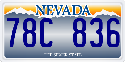 NV license plate 78C836