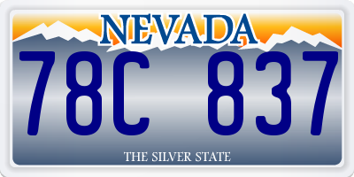 NV license plate 78C837