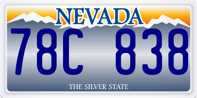 NV license plate 78C838