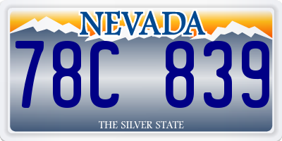 NV license plate 78C839