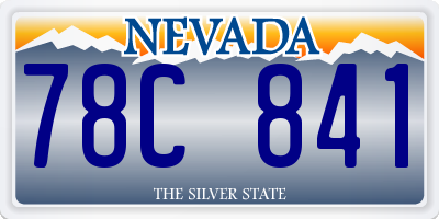 NV license plate 78C841