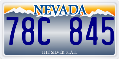 NV license plate 78C845
