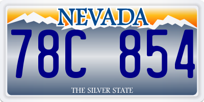 NV license plate 78C854
