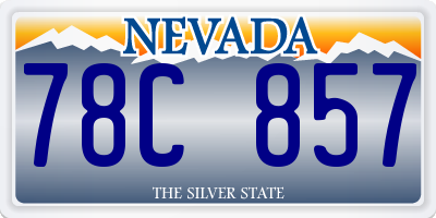 NV license plate 78C857