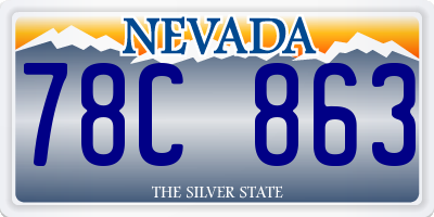 NV license plate 78C863