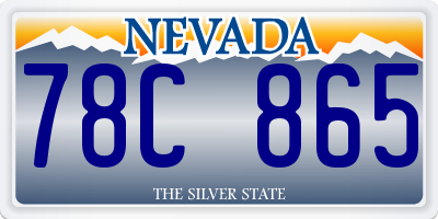NV license plate 78C865