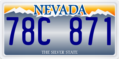 NV license plate 78C871