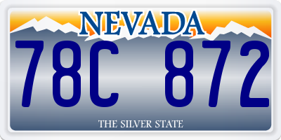 NV license plate 78C872