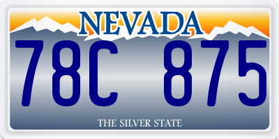 NV license plate 78C875