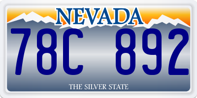 NV license plate 78C892