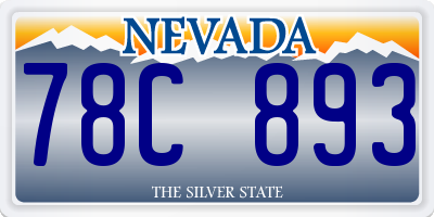 NV license plate 78C893