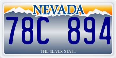 NV license plate 78C894