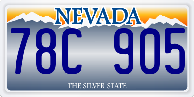 NV license plate 78C905