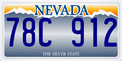 NV license plate 78C912