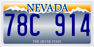 NV license plate 78C914