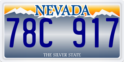 NV license plate 78C917
