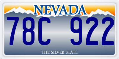 NV license plate 78C922