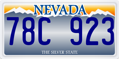 NV license plate 78C923