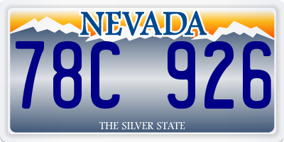 NV license plate 78C926