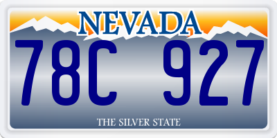 NV license plate 78C927