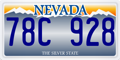 NV license plate 78C928