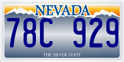 NV license plate 78C929