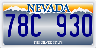 NV license plate 78C930