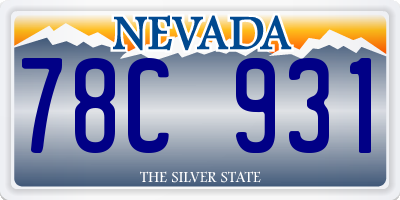 NV license plate 78C931