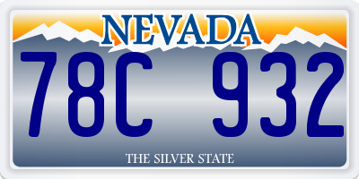 NV license plate 78C932