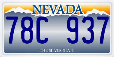 NV license plate 78C937