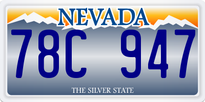 NV license plate 78C947