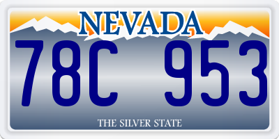 NV license plate 78C953