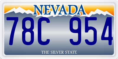 NV license plate 78C954