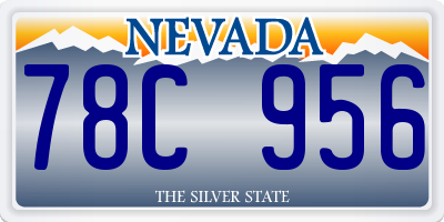 NV license plate 78C956