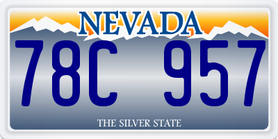 NV license plate 78C957