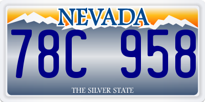 NV license plate 78C958